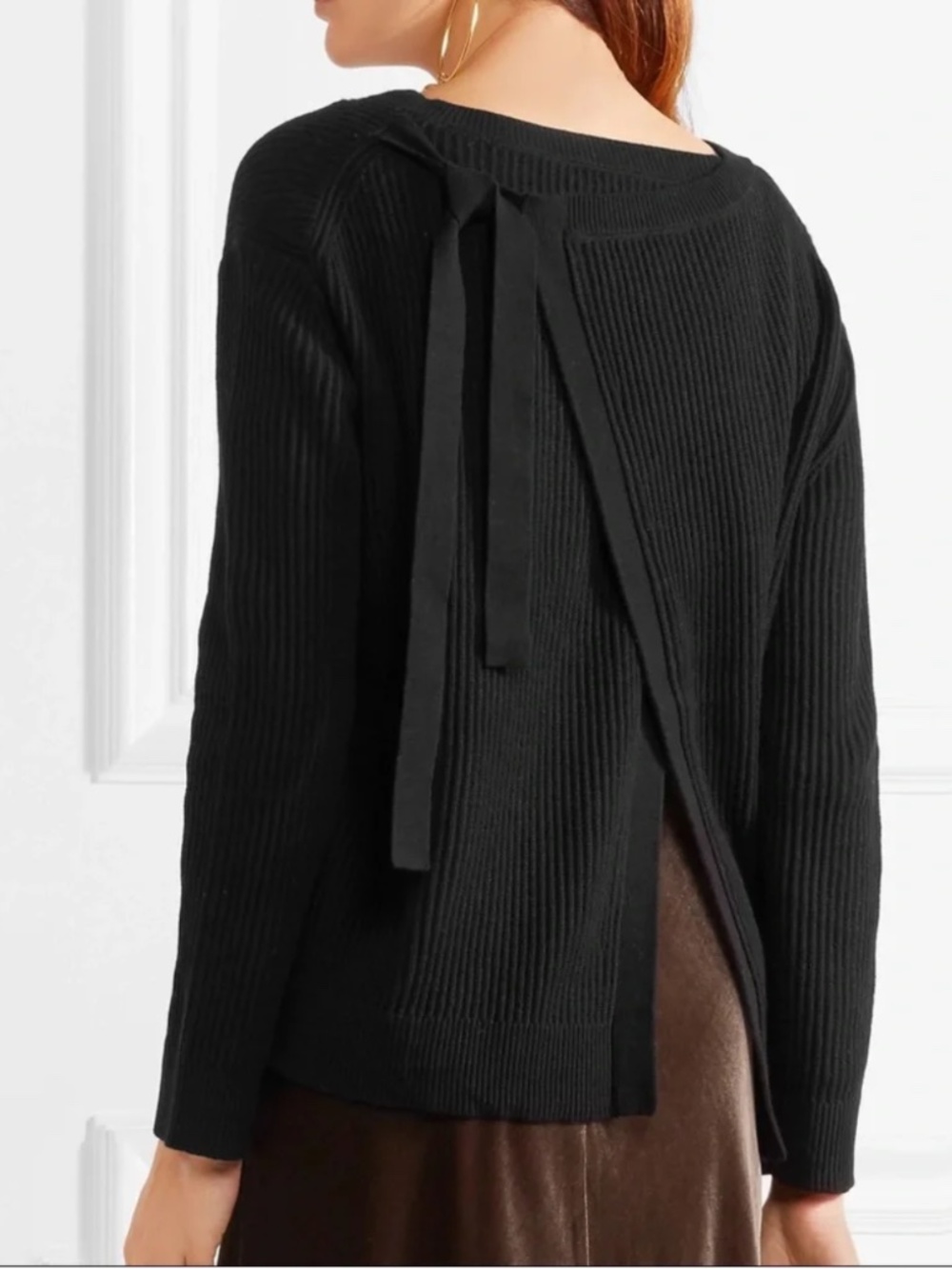 Vince black split back cashmere sweater